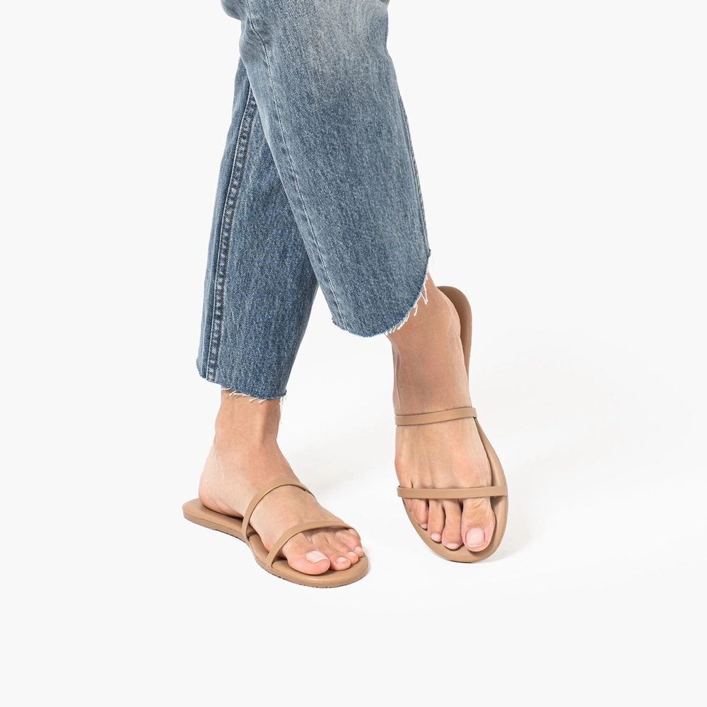 NWT Tkees “Gemma” Vegan Slide Sandals Cocobutter, 7